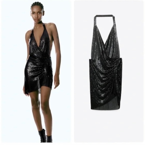zara black mini dress with rhinestones Bennette Dress - Black